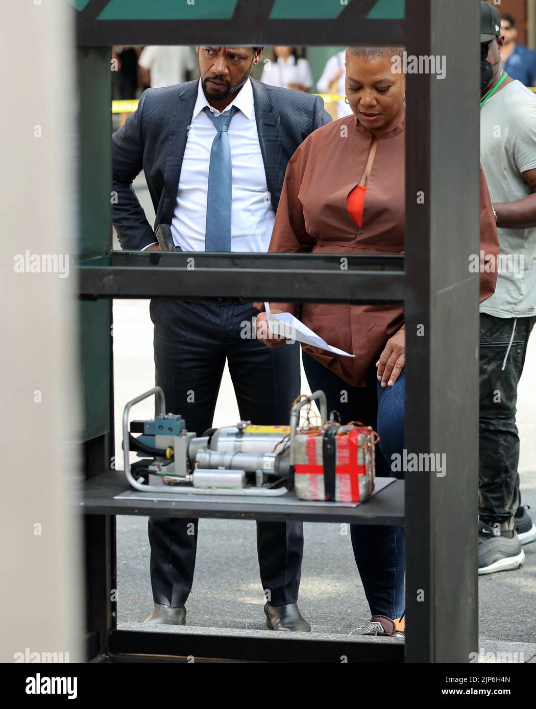 Filming on the New York Set of `The Equalizer` PICTURED Queen Latifah
